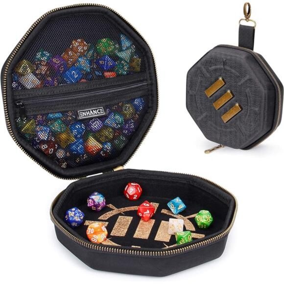 DND Dice Tray and Case - DND Dice Holder for up to 150D&D Dice with Rugged Shell - Picture 1 of 7